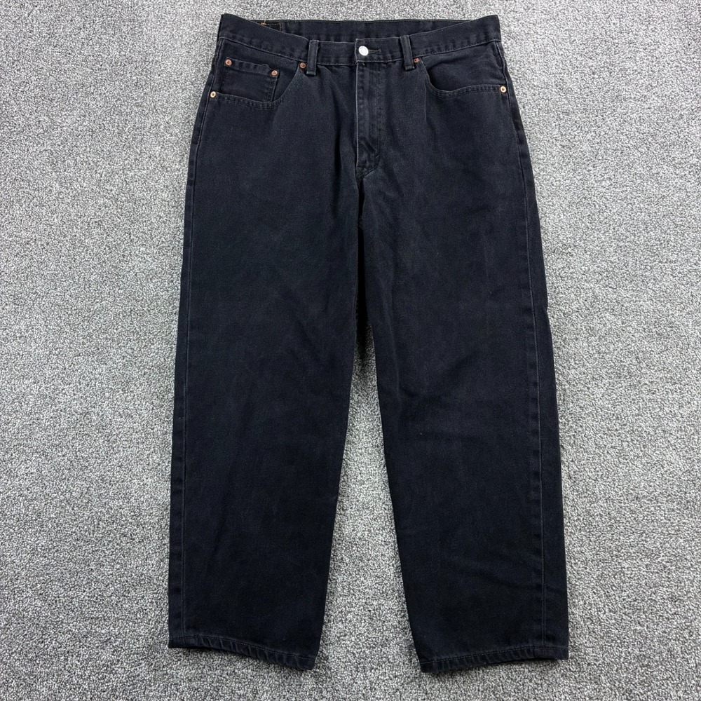 Levi's 550 Jeans Mens 38x30 Black Cotton Relaxed Fit Tapered Denim Baggy